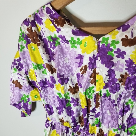 Kate Spade Swing Floral Jacquard Wrap Dress Silk Blend 🧡 - Picture 6 of 7